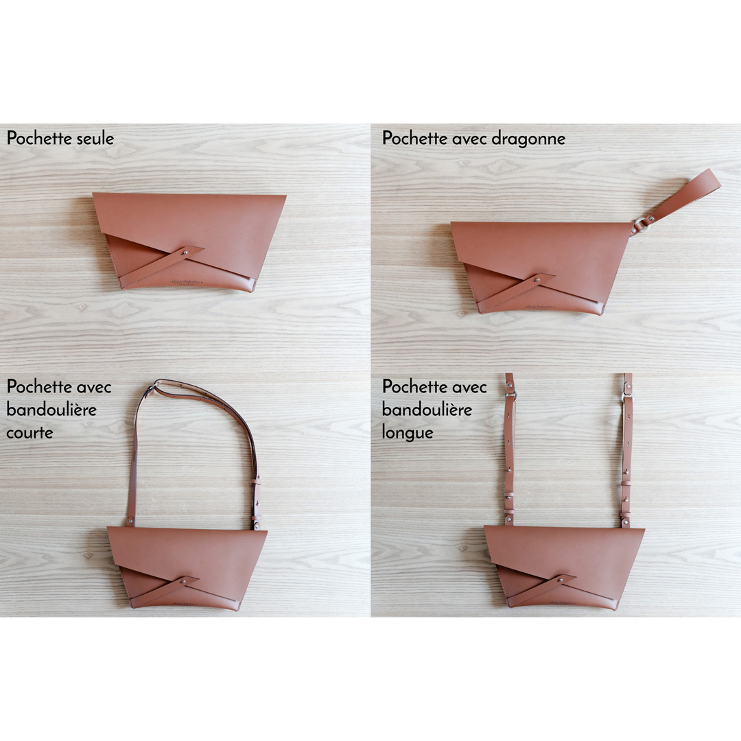 Pochette camel portée ou posée